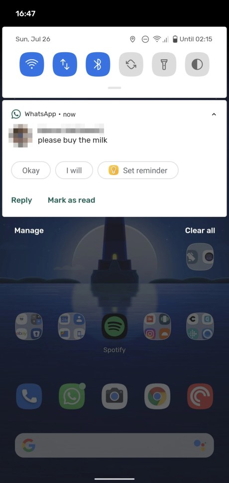 Notifications intelligentes Android