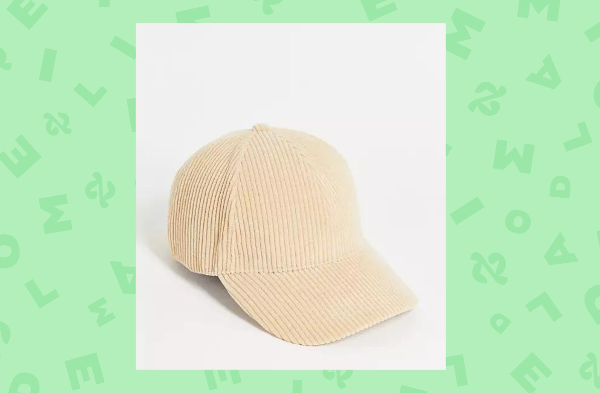 ASOS DESIGN – Casquette de baseball en velours côtelé épais – Fauve