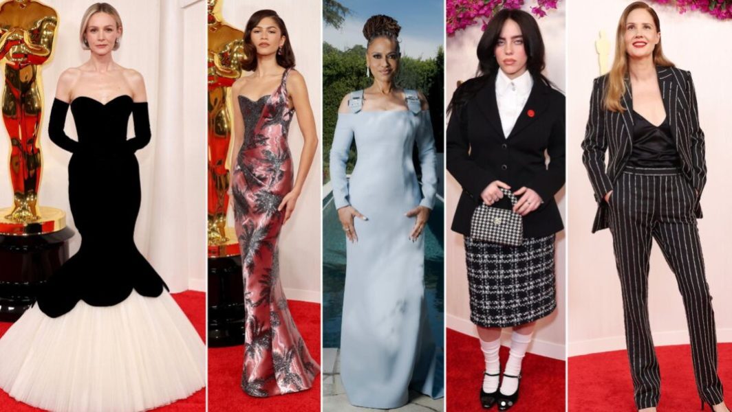 Les looks de Carey Mulligan, Zendaya, Ava DuVernay, Billie Eilish et Justine Triet aux Oscars 2024 le 10 mars 2024 à Los Angeles. // Source : Captures d'écran Instagram