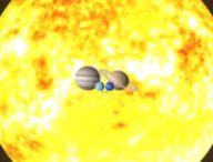 Astres du système solaire à l'échelle de taille. // Source : Via Twitter @physicsJ