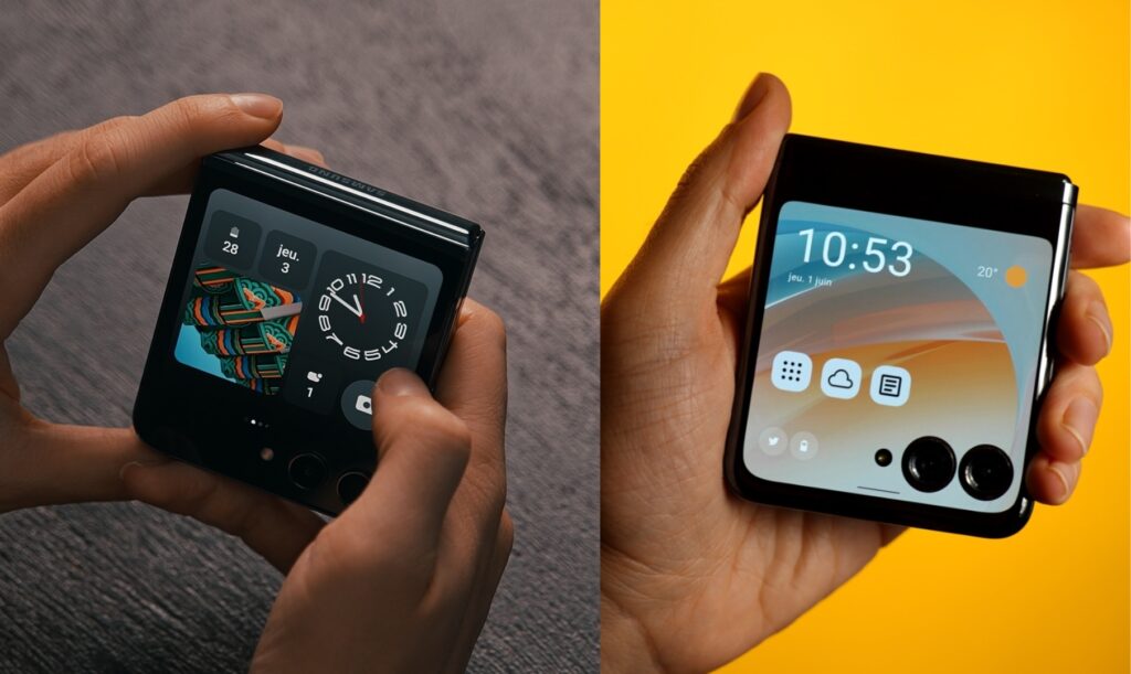 Le Samsung à gauche, le Motorola à droite. // Source : Thomas Ancelle / Numerama Le Samsung à gauche, le Motorola à droite. // Source : Thomas Ancelle / Numerama