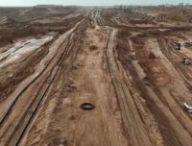 Les travaux de The Line en février 2024 // Source : Neom 