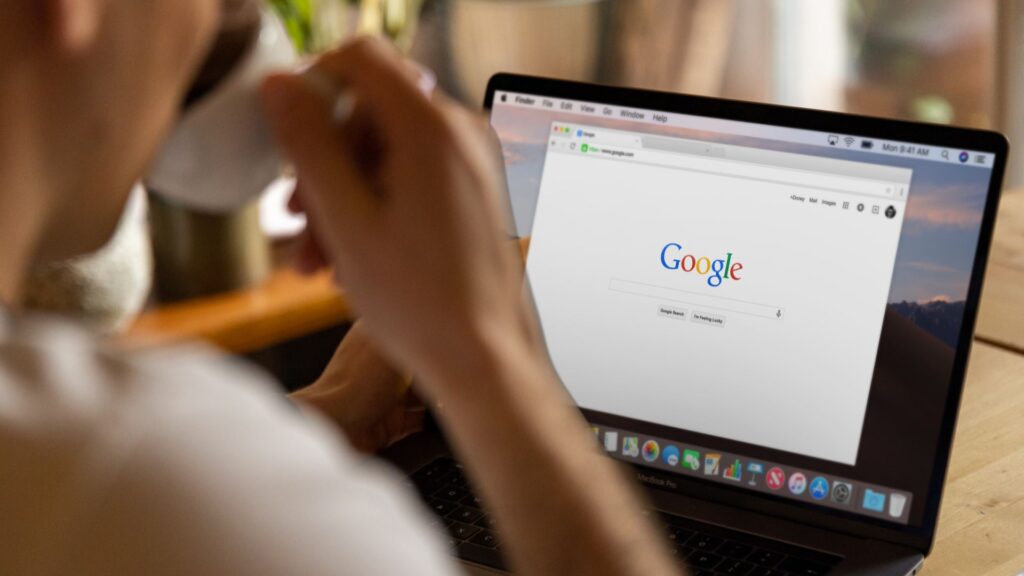 Le moteur de recherche Google. // Source : Canva Le moteur de recherche Google. // Source : Canva